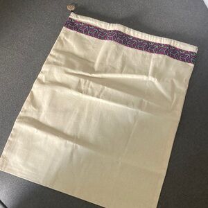 Tory Burch Cream Pouch with Purple and Green Trim